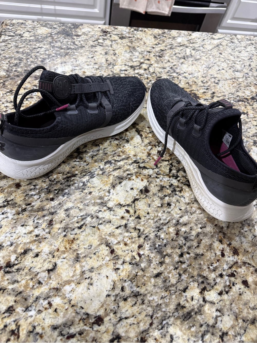 New Balance Black Athletic Sneakers with Pink Accents
